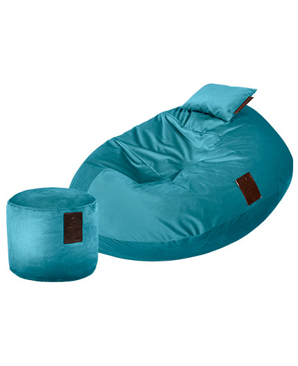 Sedací vak SET Cocoon XXL Luxury Blue | Wegett