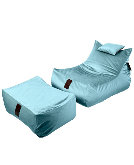 Sedací vak SET Lounge XXL Luxury Light Blue | Wegett