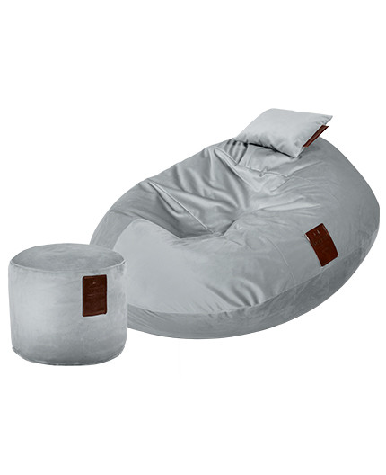 Sedací vak SET Cocoon XXL Luxury Silver | Wegett