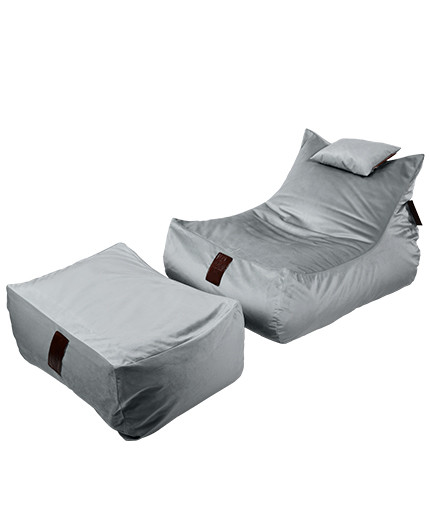 Sedací vak SET Lounge XXL Luxury Silver | Wegett