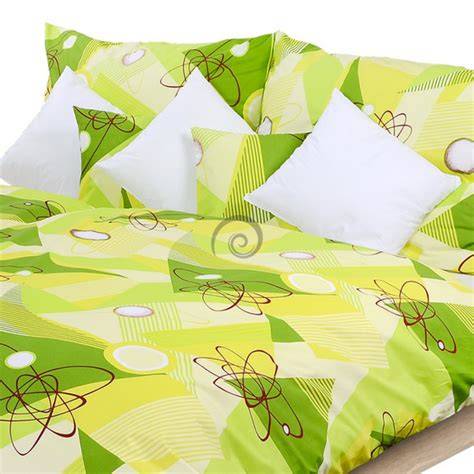 zelené geometrické posteľné obliečky