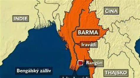Mapa Barmy a oblasti Karenov